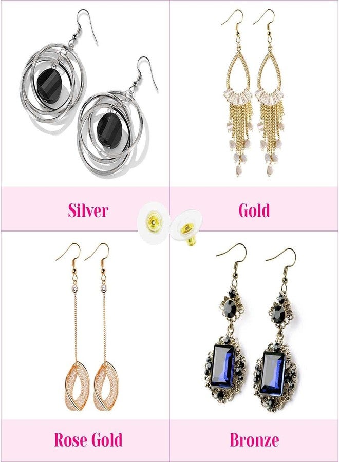 دي آي واي كرافتس مجموعة أدوات صنع الأقراط DIY Crafts 900 غرام، مزيج من الذهب والفضة، خطافات الأقراط، خطافات الأقراط لصنع المجوهرات مع حلقات وصل، أغطية الأقراط، كماشة، ملقط، فتح حلقات الوصل (900 غرام، مزيج من الذهب والفضة) - Image 5